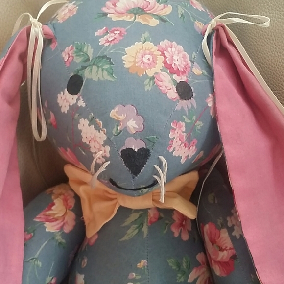 Stuffed Rabbit / Bunny made out of Material - Picture 2 of 5